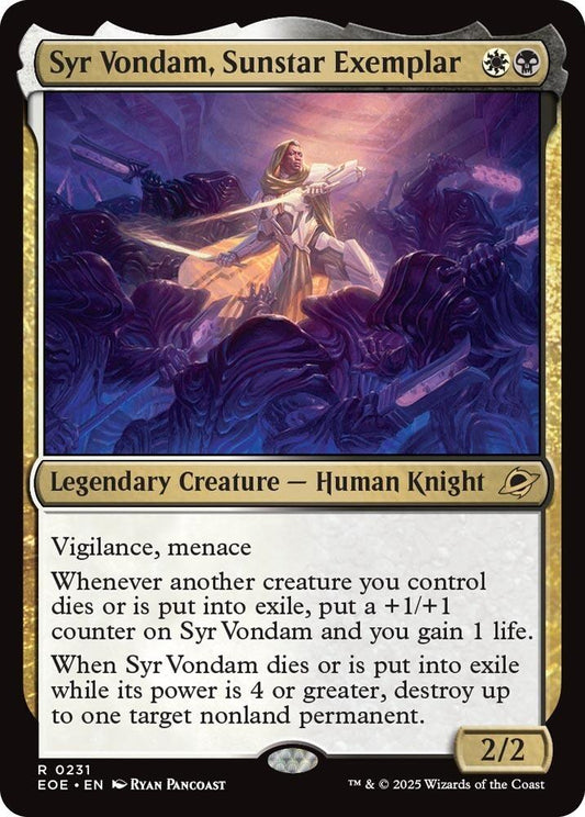 Syr Vondam, Sunstar Exemplar EOE - 231
